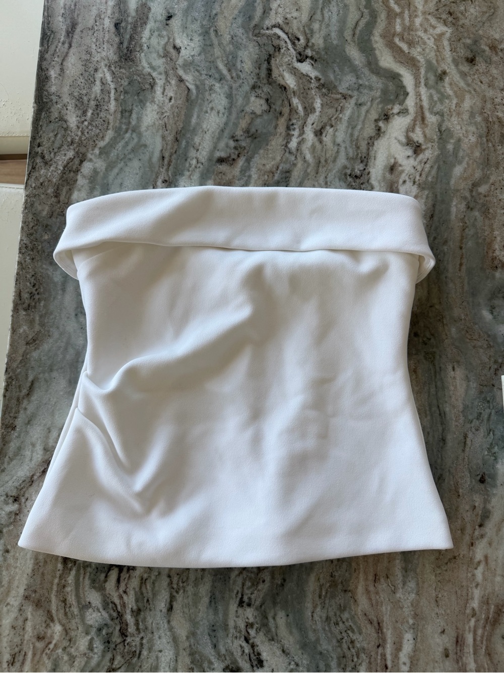 Aritzia White Strapless Fold-Over top